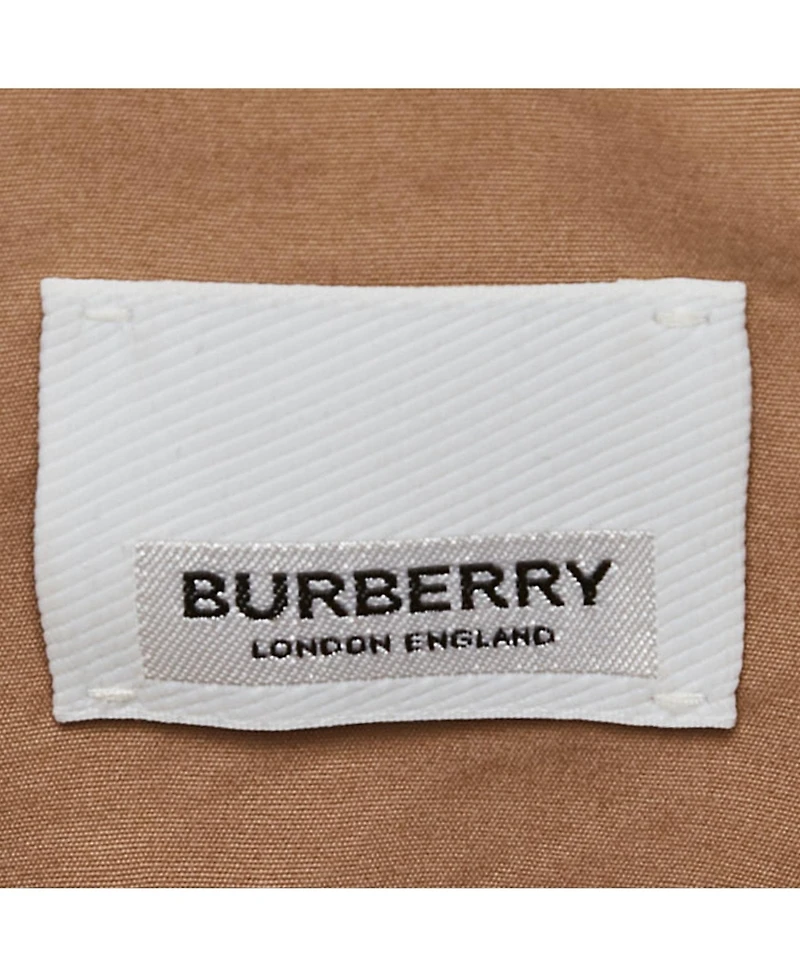 Pre-Owned Burberry Women's Brown Cotton Label Detail Button Front Belted Short Dress