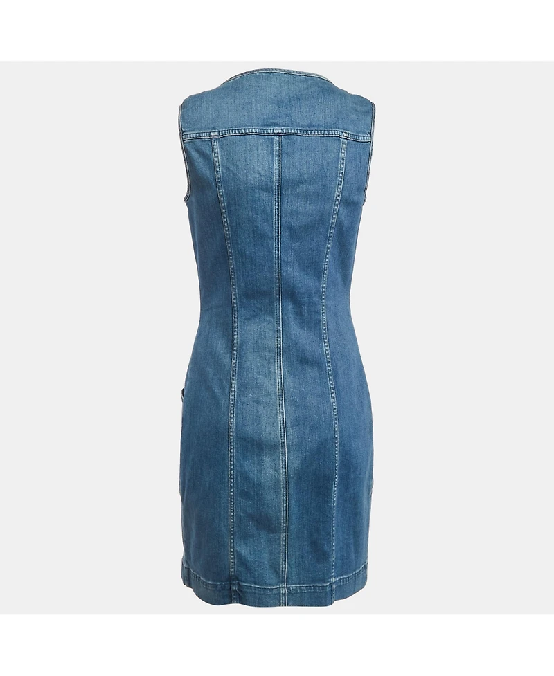 Pre-Owned Stella Mccartney Women's Blue Denim Scoop Neck Mini Dress