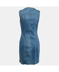 Pre-Owned Stella Mccartney Women's Blue Denim Scoop Neck Mini Dress