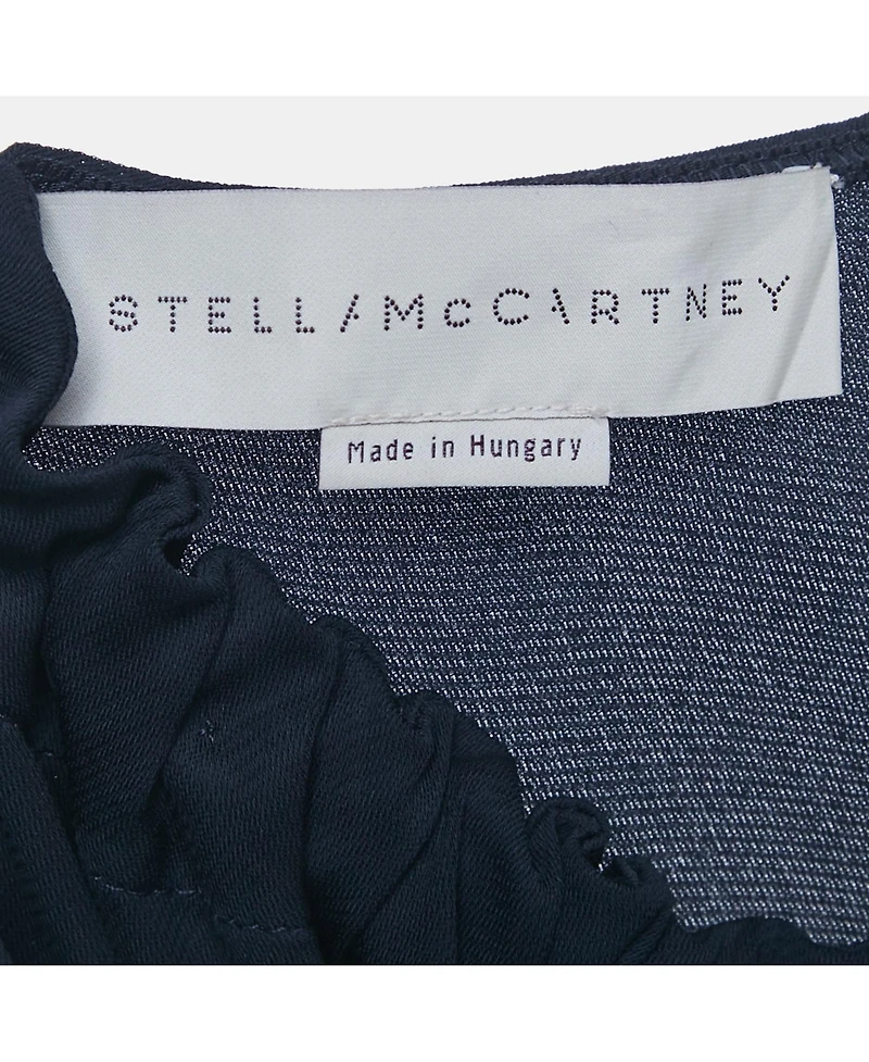 Pre-Owned Stella Mccartney Women's Navy Blue Georgette Chain Detail Mini Dress