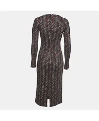 Pre-Owned Missoni Women's Black Zig Zag Knit V-Neck Sheath Dress