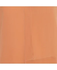 Pre-Owned Stella Mccartney Women's Peach/light Orange Silk Asymmetric Midi Dress