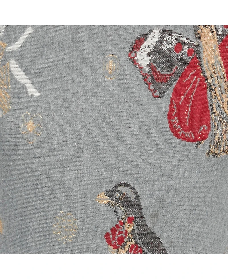 Pre-Owned Alexander Mcqueen Women's Grey Floral Jacquard Knit Mini Dress