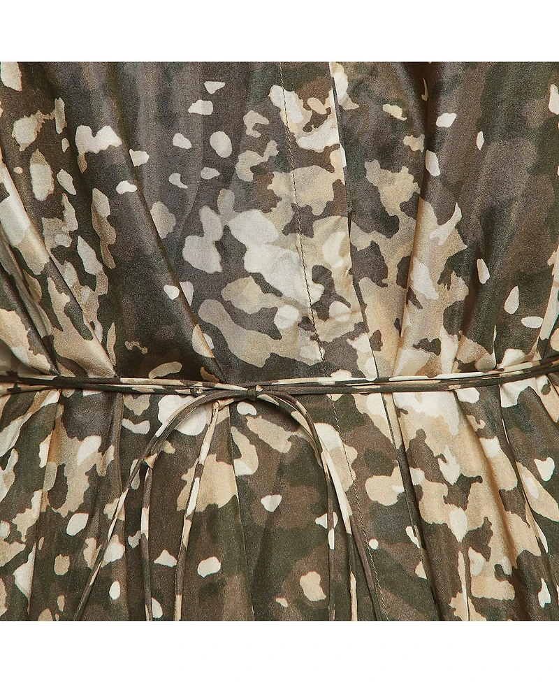 Pre-Owned Stella Mccartney Women's Green Camouflage Print Silk Mini Dress