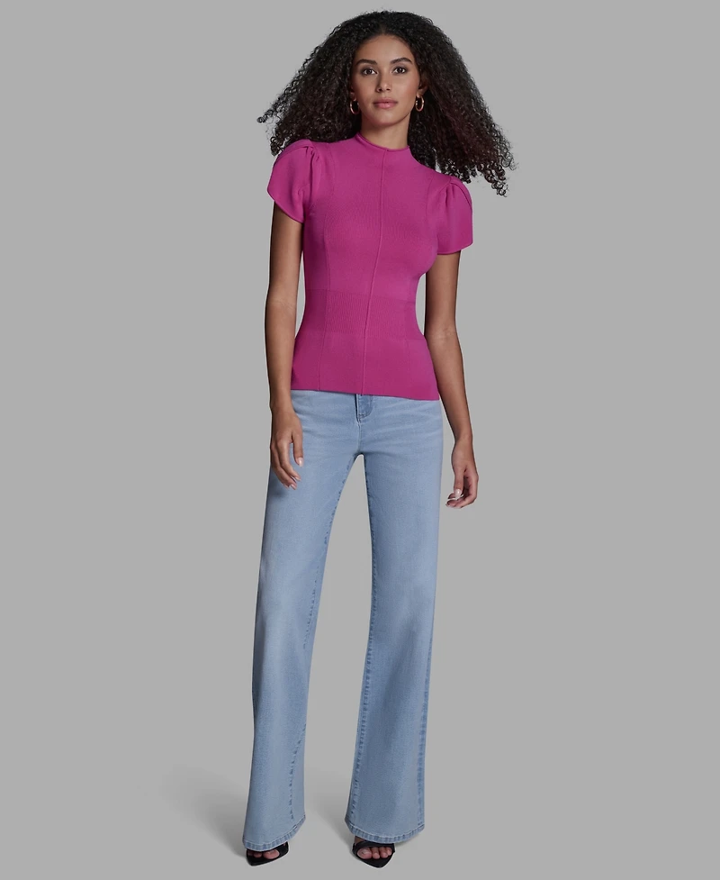 Bcbg Women's Tulip Sleeve Cinch Waist Pull-On Top