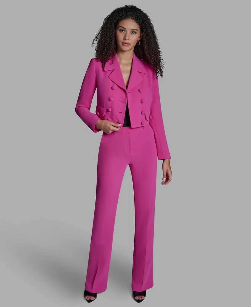 Bcbg Women's Cropped Double Breasted Collared Jacket