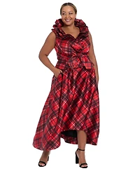 Muse Plus High Low Plaid Ballgown Skirt