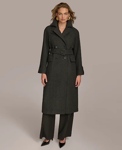 Donna Karan New York Women's Double-Breasted Belted Wrap Coat
