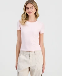 Hippie Rose Juniors' Double-Layer Short-Sleeve T-Shirt