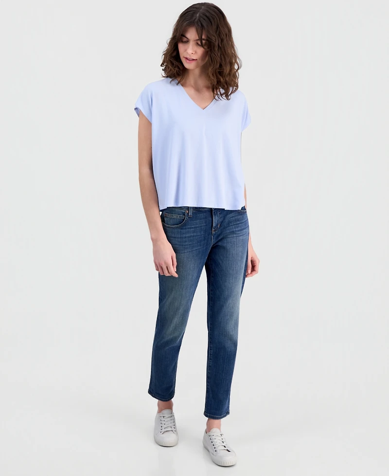 Eileen Fisher Women's Fine Jersey V-Neck Square Top