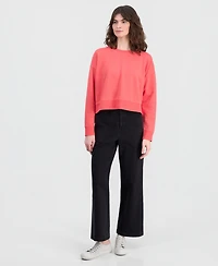 Eileen Fisher Women's Crewneck Drop-Shoulder Cotton Sweatshirt