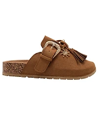 Bebe Girls' 1-13 Western Buckle Details Slip-On Mules