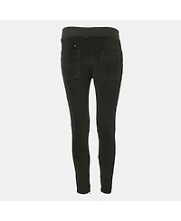 Pre-Owned Balmain Women's Black Velour Quilted Detail Pants