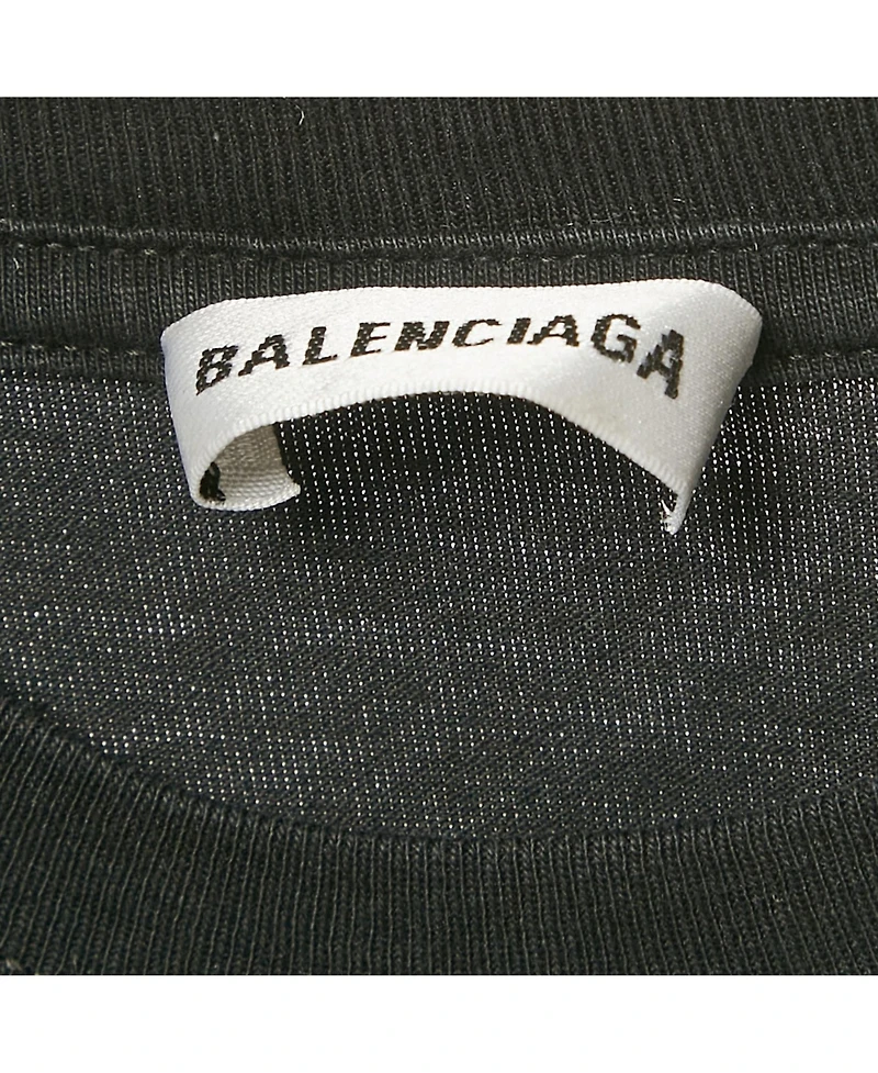 Pre-Owned Balenciaga Women's Black Logo Print Cotton Jersey T-Shirt