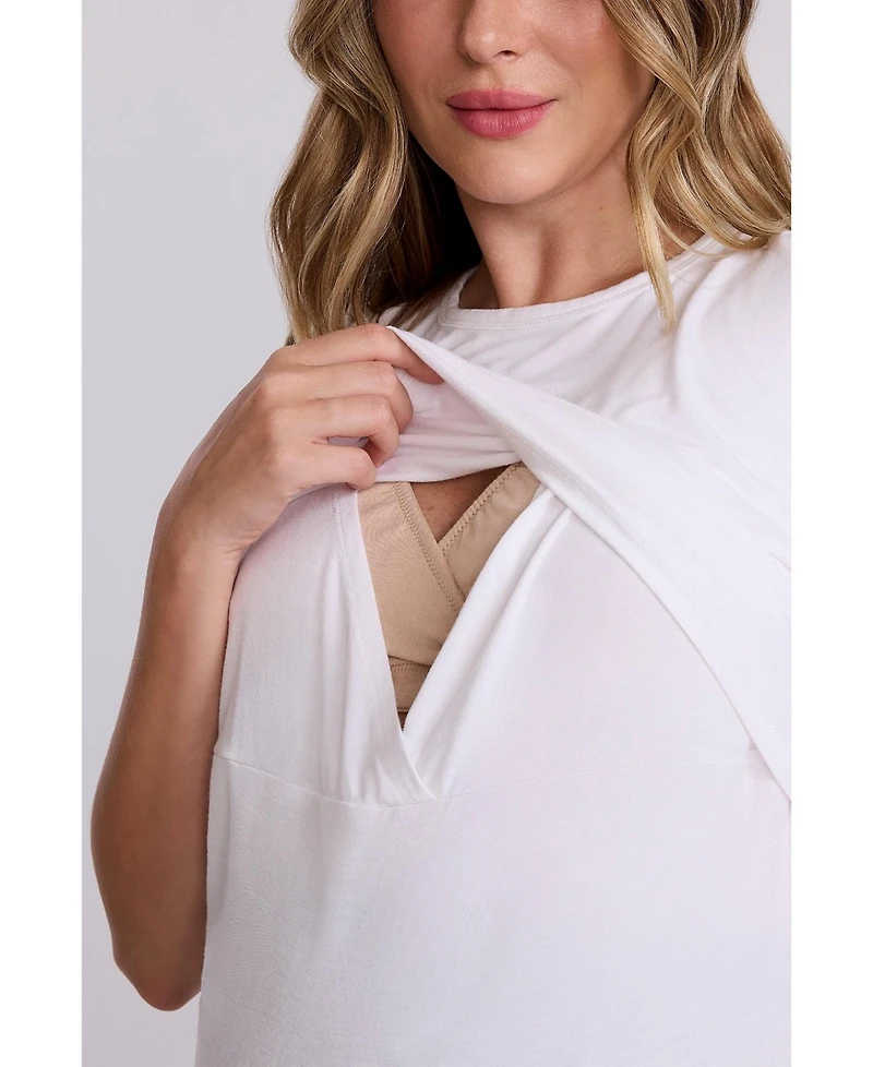 Women's Crewneck Short Sleeve Nursing Tee - Motherhood Maternity