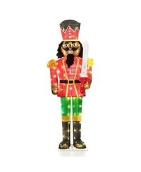 Costway 5 Ft Lighted Christmas Nutcracker with Glitter Sword