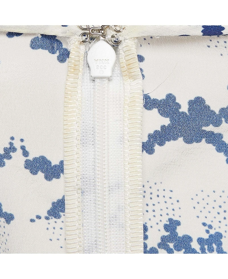 Pre-Owned Stella Mccartney Women's White Printed Silk Layered Midi Skirt