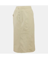 Pre-Owned Chloe Women's Pre-Owned Chloé Vintage Cream Cotton Pencil Skirt