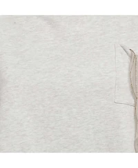Pre-Owned Brunello Cucinelli Women's Grey Cotton Jersey Ruffled Monili Pocket Detail Sweatshirt