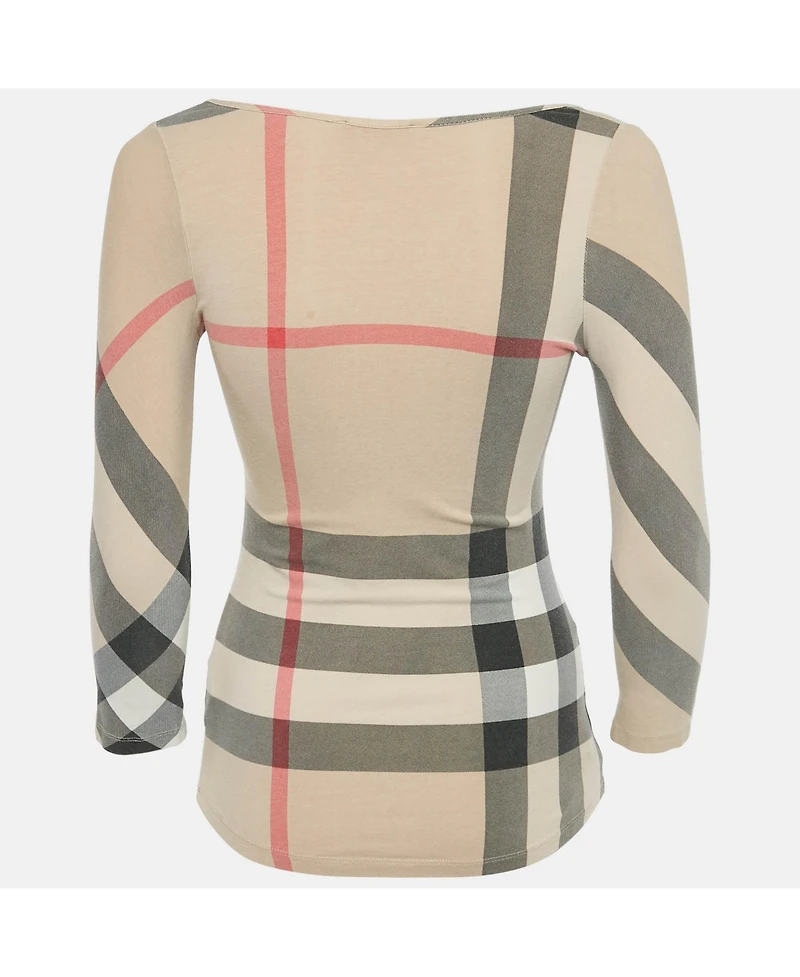 Pre-Owned Burberry Women's Brit Light Giant Check Cotton Knit Top