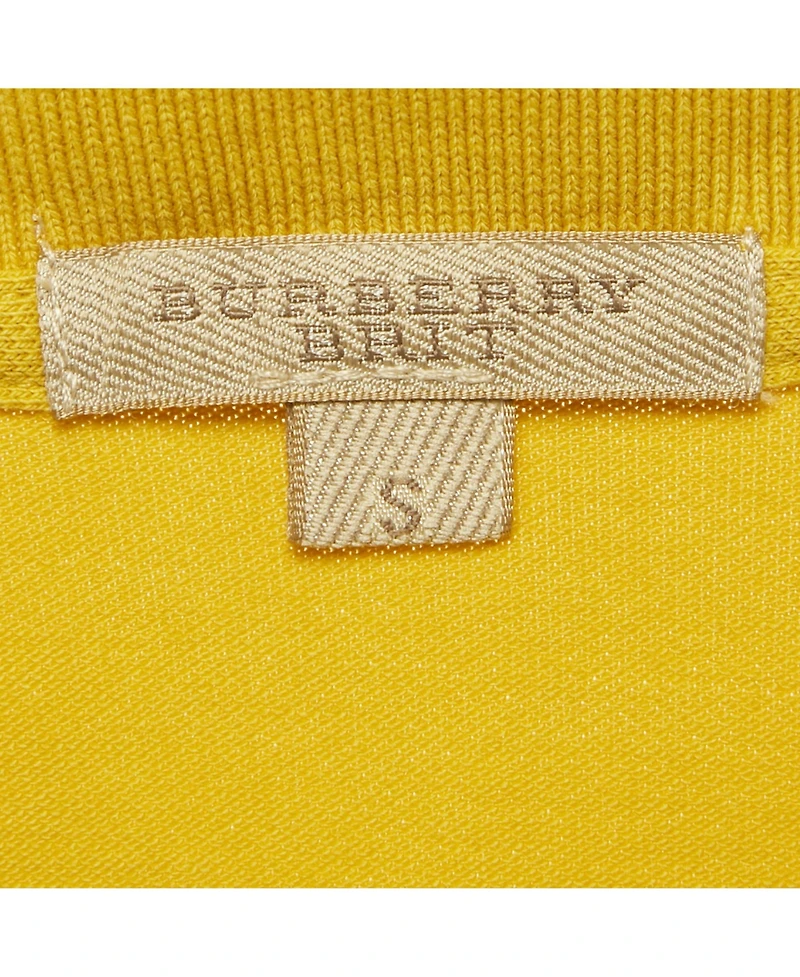 Pre-Owned Burberry Women's Brit Logo Foil Print Cotton Polo T-Shirt