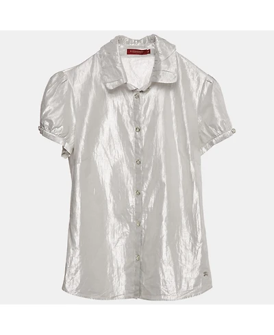 Pre-Owned Burberry Women's London Lamé Button Front Shirt