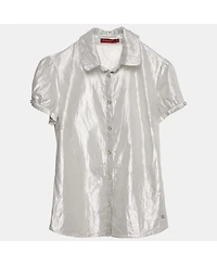 Pre-Owned Burberry Women's London Lamé Button Front Shirt