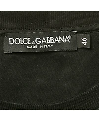 Pre-Owned Dolce & Gabbana Women's Black Printed Cotton Crop Top