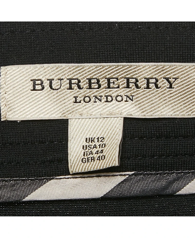 Pre-Owned Burberry Women's Black Mesh Trim Jersey Pencil Skirt