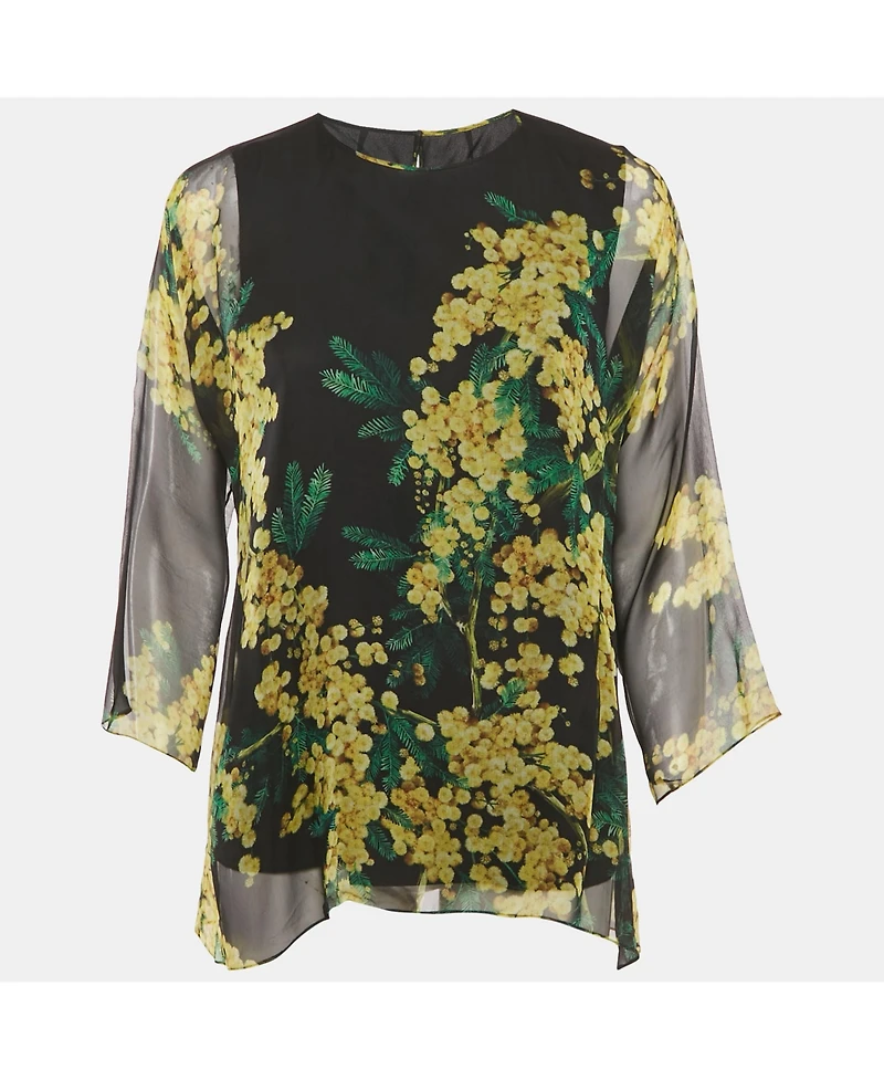Pre-Owned Dolce & Gabbana Women's Floral Print Long Sleeve Blouse
