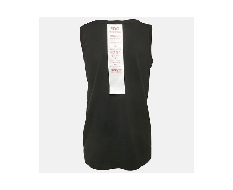 Pre-Owned Dolce & Gabbana Women's Printed Jersey Millennials Sleeveless T-Shirt