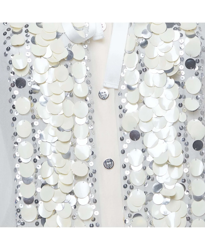 Pre-Owned Dolce & Gabbana Women's Pre-Owned D&g Beige Sequin Embroidered Silk Shirt