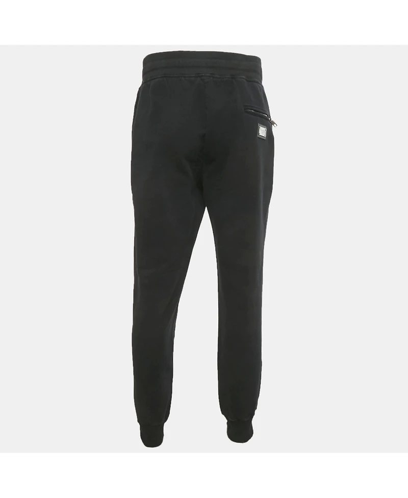 Pre-Owned Dolce & Gabbana Men's Black Cotton Knit Jogger Pants