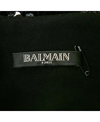 Pre-Owned Balmain Women's Black Sequin Button Detail Mini Skirt