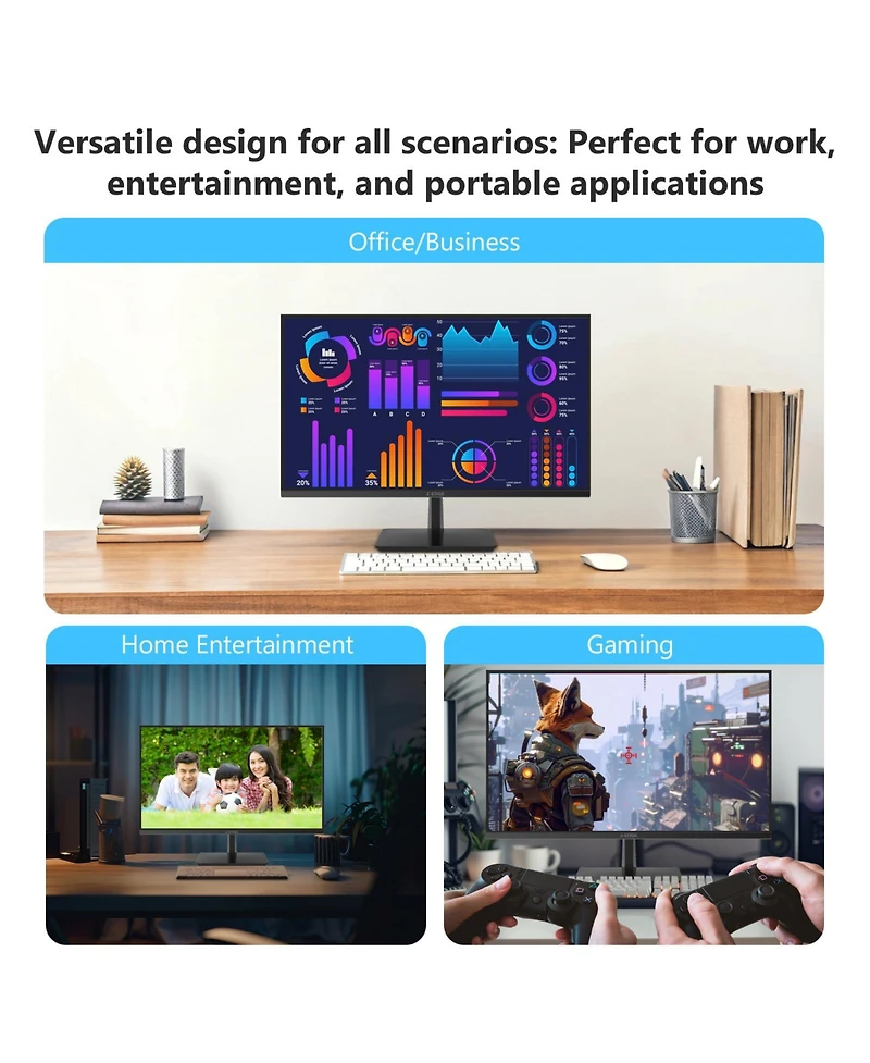 Z-edge 28" Ips 4K Monitor, Ultra Hd 3840 x 2160, 300 cd/m², 120Hz, HDR10, Hdmi, DisplayPort, FreeSync, Led Backlit, Anti-Glare, Support Vesa moun