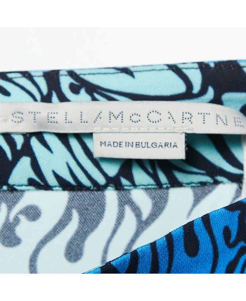 Pre-Owned Stella Mccartney Women's Blue Printed Crepe Midi Skirt