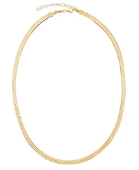 Macy's Diamond Cut Herringbone Extender Necklace in 18k Yellow Gold Over Sterling Silver