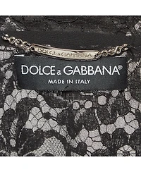 Pre-Owned Dolce & Gabbana Women's Black Floral Lace Button Front Jacket