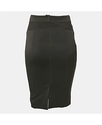 Pre-Owned Dolce & Gabbana Women's Black Textured Stretch Crepe Knee-Length Skirt