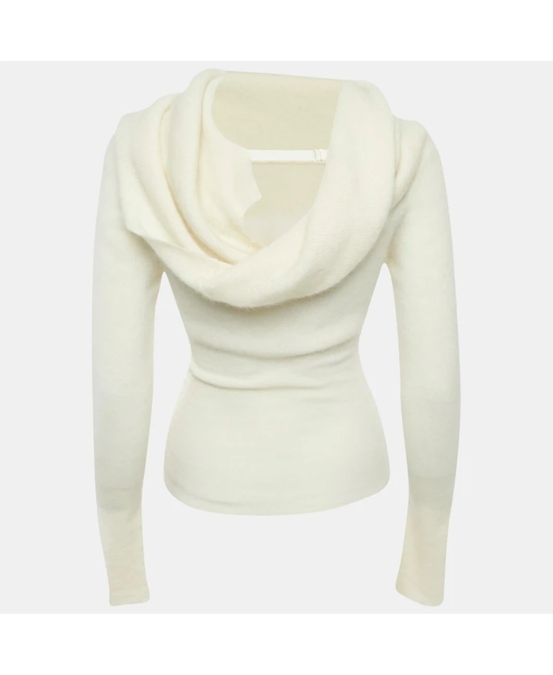 Pre-Owned Jacquemus Women's Cream Cashmere Knit Back Open Sweater