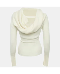 Pre-Owned Jacquemus Women's Cream Cashmere Knit Back Open Sweater