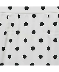 Pre-Owned Dolce & Gabbana Women's White Polka Dot Print Silk Mini Skirt