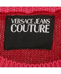 Pre-Owned Versace Women's Jeans Couture Multicolor Logo Cotton Knit Cropped Sweater
