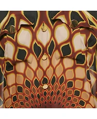 Pre-Owned Givenchy Women's Black Printed Silk Frill Back Open Blouse