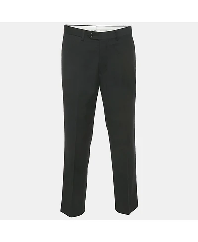 Pre-Owned Balmain Men's Black Cotton Formal Trousers