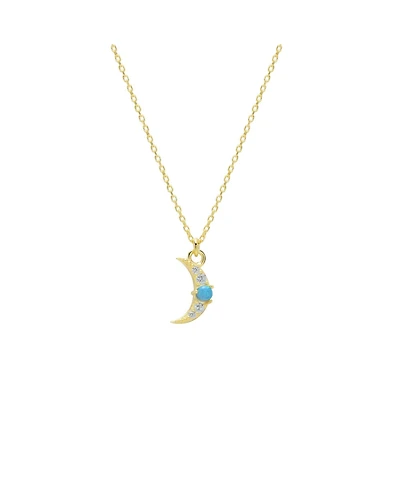 Spero London Crescent New Moon Blue Opal Sterling Silver Necklace