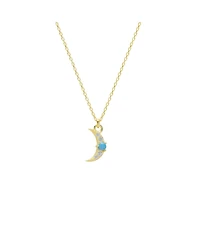 Spero London Crescent New Moon Blue Opal Sterling Silver Necklace