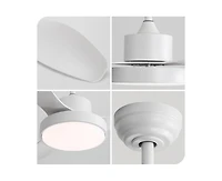 Sofucor 47-inch Modern White 3 Blades Ceiling Fan with Six-Speed Remote Control and Timing Function and Light Kit