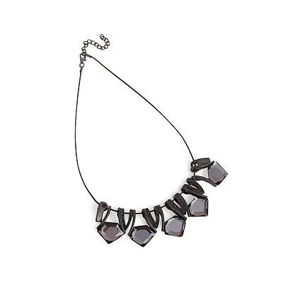 Women's The Stake-Gem Collar Necklace - Space Grey