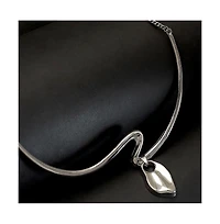 Sohi Women's The Ripple-Shell Collar Necklace - Chrome Silver